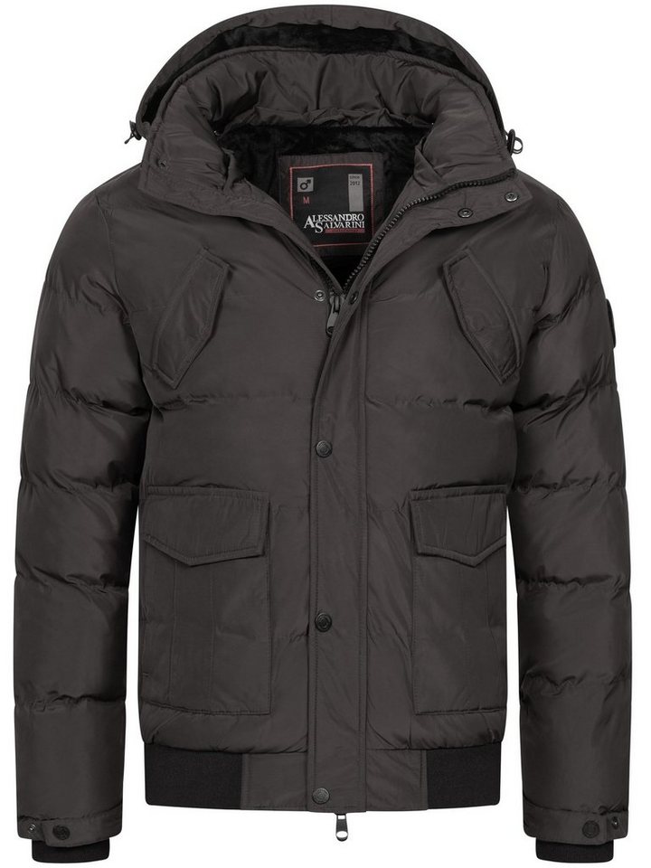 Alessandro Salvarini Winterjacke ASLeonio mit warmem Teddyfell und abnehmbarer Kapuze – Bild 2 von 5