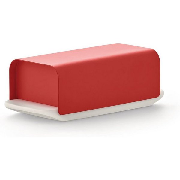 Alessi Butterdose Mattina Rot, Porzellan, Metall