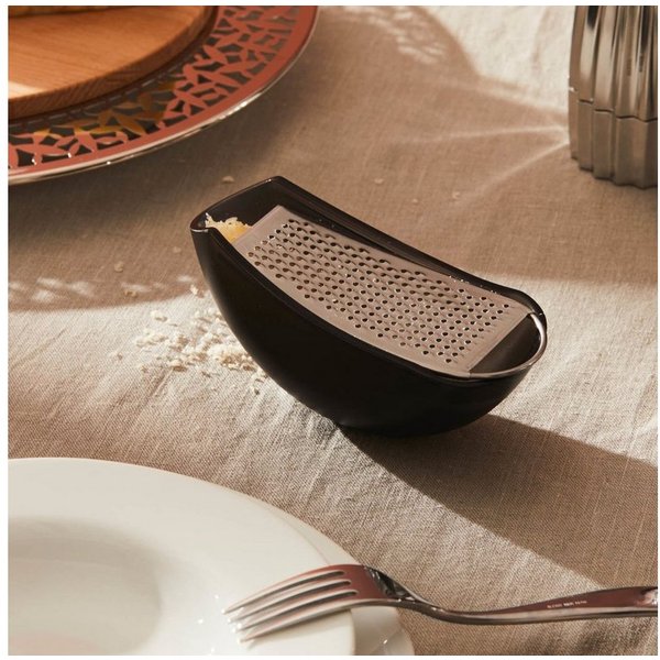Alessi Käsereibe Parmenide Schwarz, Edelstahl, thermoplastisches Harz