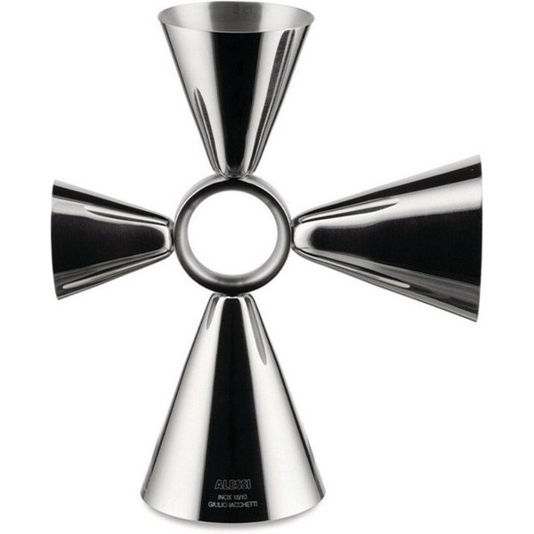 Alessi Messbecher The tending box Messbecher Quadri Combo Jigger 14x12x6 cm edelstahl, Edelstahl rostfrei, (1-St), The tending box Messbecher Quadri Combo Jigge