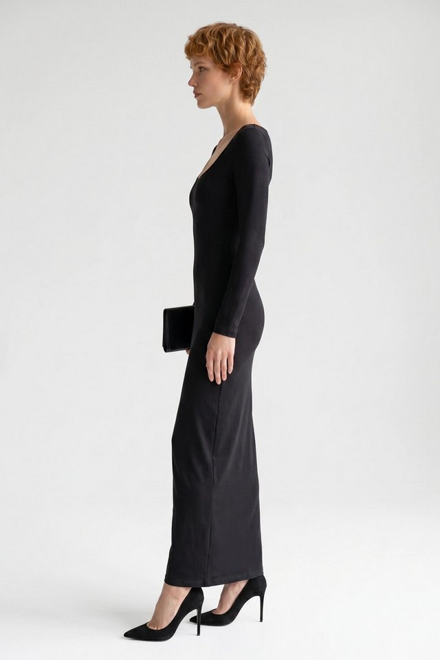 Alexa Dash Maxikleid Langarm Kleid mit Rundhalsausschnitt – Bild 3 von 5