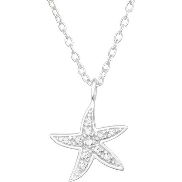 ALEXANDER YORK Kette mit Anhänger SEESTERN, 2-tlg., 925 Sterling Silber