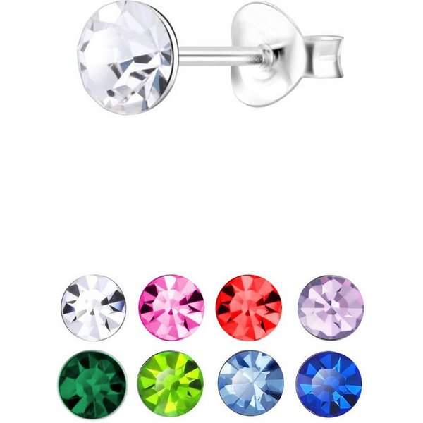 ALEXANDER YORK Ohrstecker-Set CRYSTAL, 8-tlg, 925 Sterling Silber