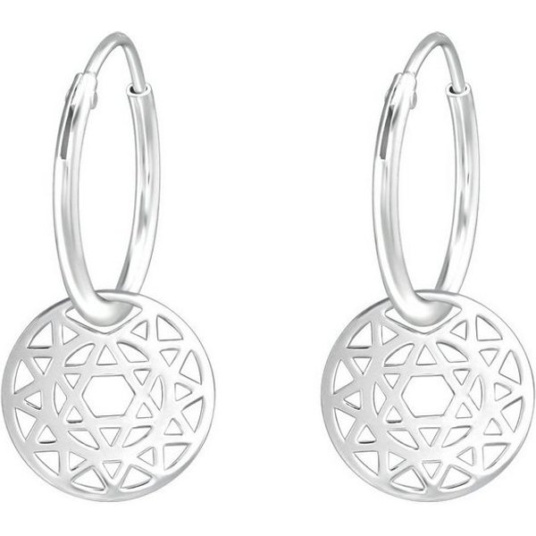 ALEXANDER YORK Paar Creolen Ohrringe CHARM-PLÄTTCHEN STERN, 2-tlg. (Ohrringe), 925 Sterling Silber