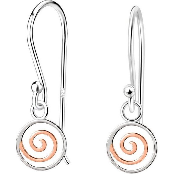 ALEXANDER YORK Paar Ohrhänger SPIRALE rosé, 2-tlg., 925 Stering Silber