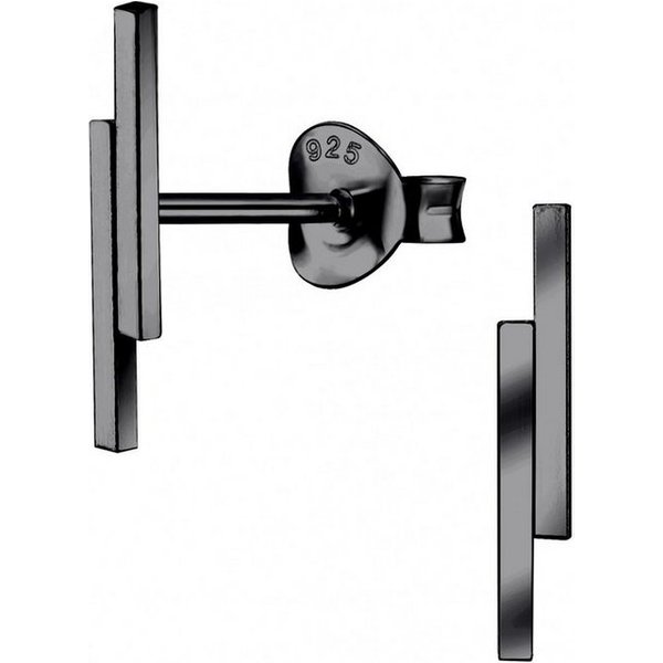 ALEXANDER YORK Paar Ohrstecker STAB doppelt schwarz, 2-tlg., 925 Sterling Silber