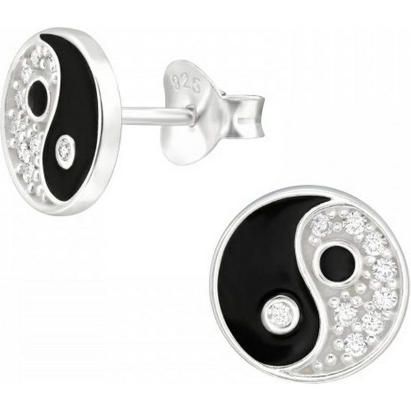 ALEXANDER YORK Paar Ohrstecker YIN YANG, 2-tlg., 925 Sterling Silber