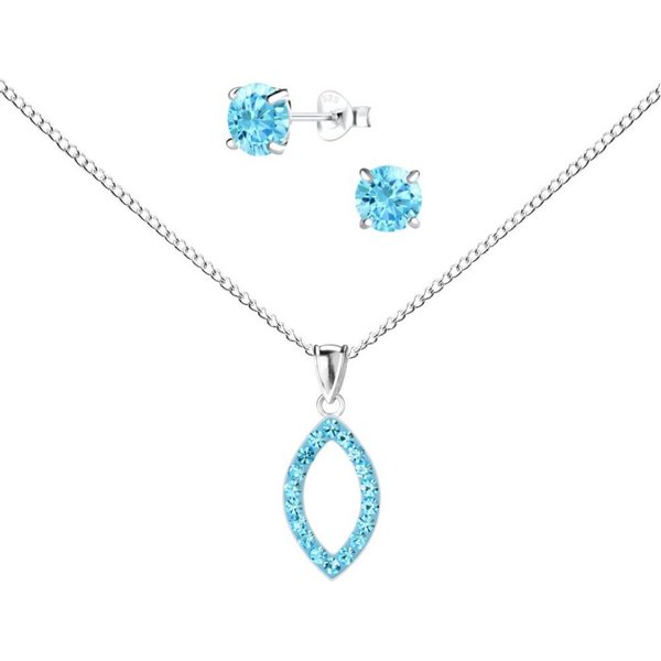 ALEXANDER YORK Schmuckset Schmuckset, MARQUISE Zirkonia aqua, 4-tlg.