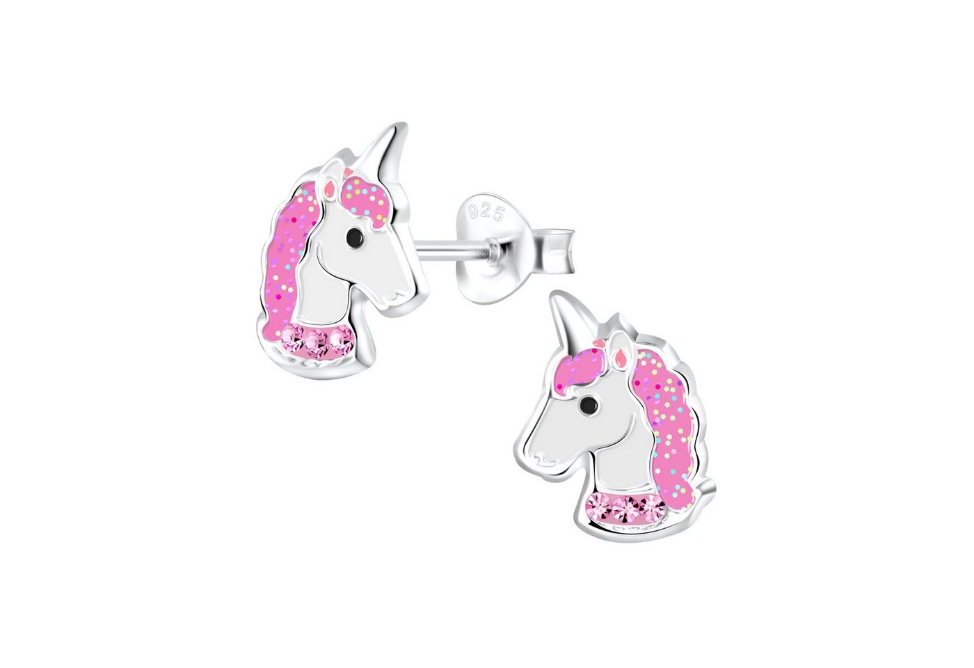 ALEXANDER YORK Schmuckset EINHORN Kristall pink, 5-tlg. (Kette mit Anhänger, Ohrstecker, Armband), 925 Sterling Silber – Bild 2 von 5