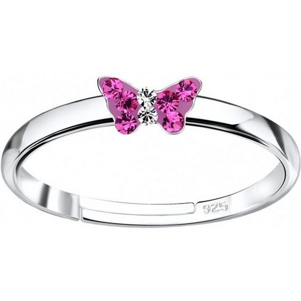ALEXANDER YORK Silberring SCHMETTERLING fuchsia, 925 Sterling Silber