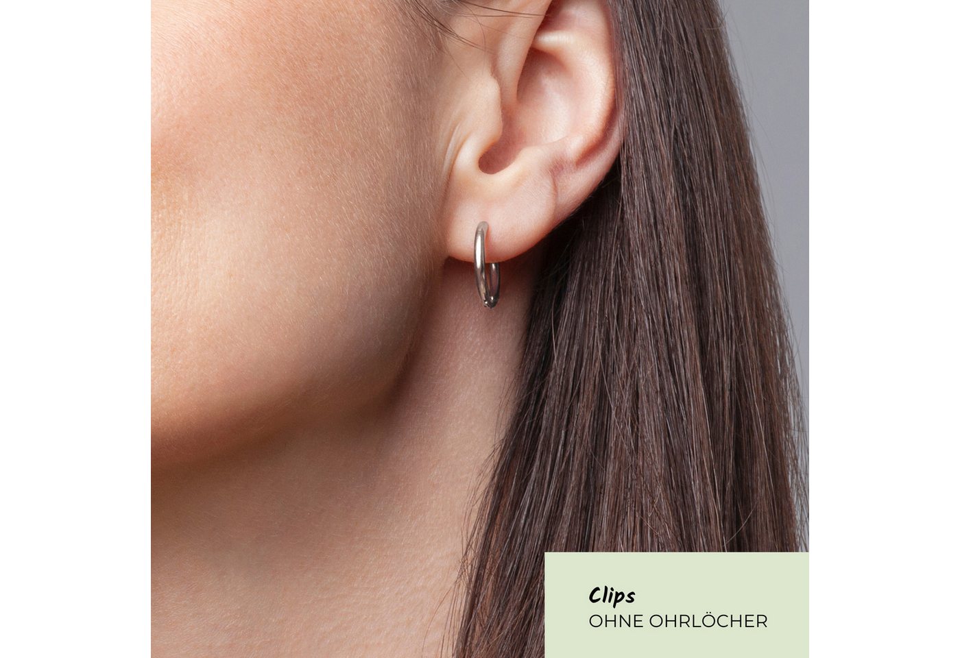 ALEXASCHA Paar Ohrclips Basic Creolen Clips • Minimalistische Ohrringe ohne Ohrlöcher – Bild 5 von 5