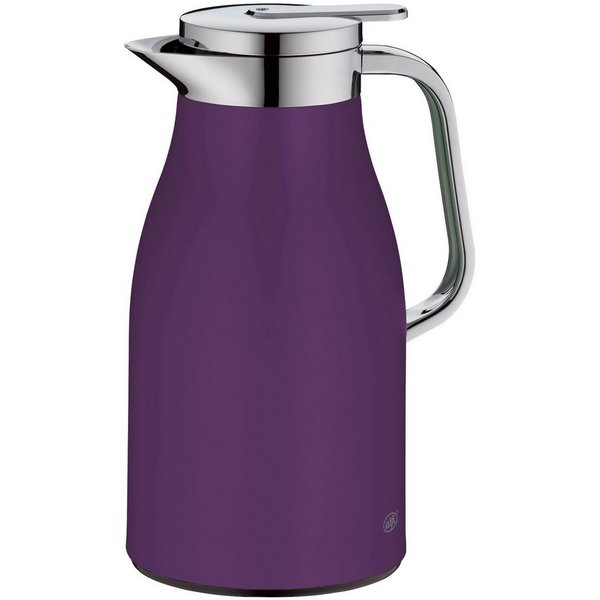 Alfi Isolierkanne SKYLINE, mit Hartglaseinsatz und ergonomischem Griff, 1 l, (1-St), 12h heiß & 24h kalt, Drehverschluss mit bequemem Druckknopf