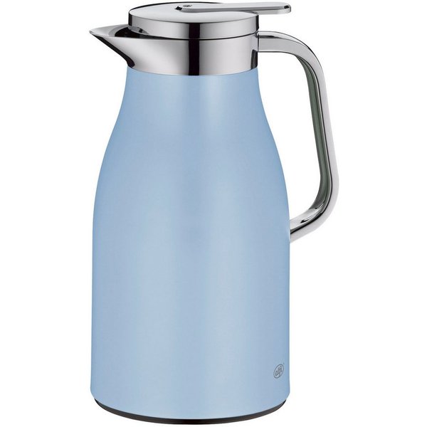 Alfi Isolierkanne SKYLINE, mit Hartglaseinsatz und ergonomischem Griff, 1 l, (1-St), 12h heiß & 24h kalt, Drehverschluss mit bequemem Druckknopf