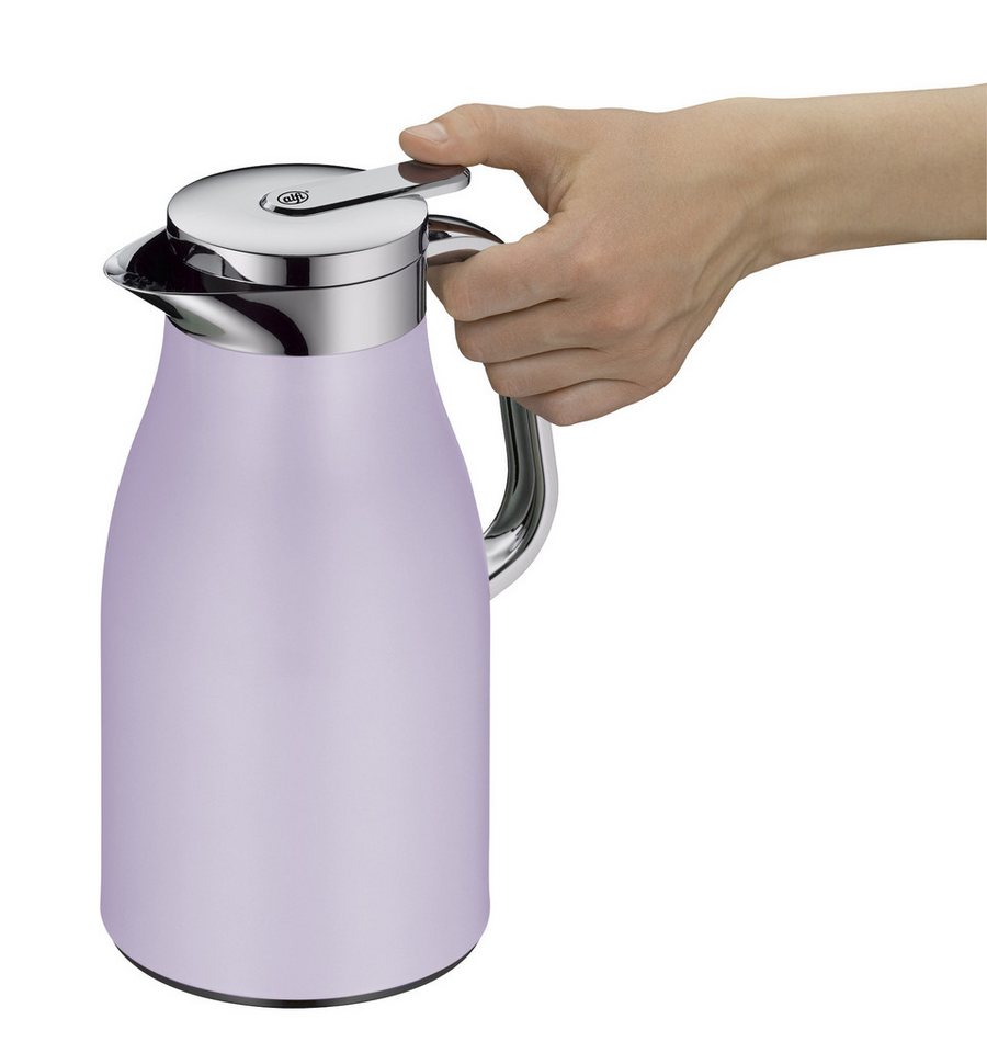 Alfi Isolierkanne SKYLINE, mit Hartglaseinsatz und ergonomischem Griff, 1 l, (1-St), 12h heiß & 24h kalt, Drehverschluss mit bequemem Druckknopf – Bild 3 von 5