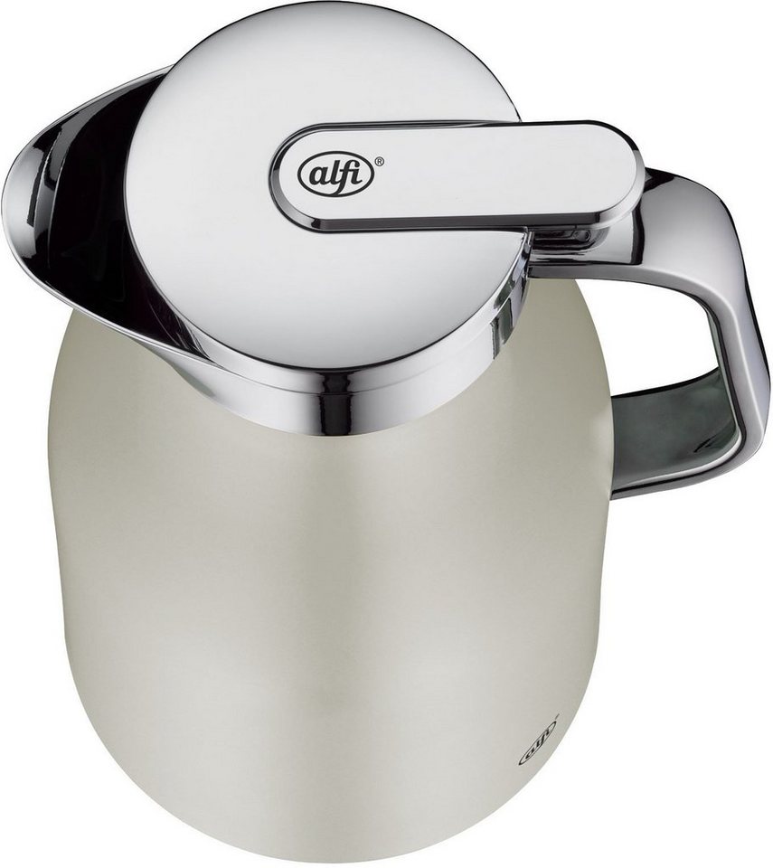 Alfi Isolierkanne SKYLINE, mit Hartglaseinsatz und ergonomischem Griff, 1 l, (1-St), 12h heiß & 24h kalt, Drehverschluss mit bequemem Druckknopf – Bild 4 von 5