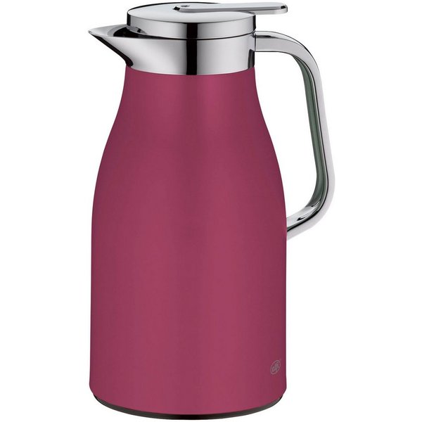Alfi Isolierkanne SKYLINE, mit Hartglaseinsatz und ergonomischem Griff, 1 l, (1-St), 12h heiß & 24h kalt, Drehverschluss mit bequemem Druckknopf
