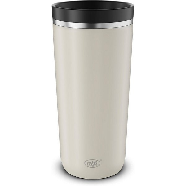Alfi Thermobecher ISO COFFEE MUG PRO, absolut dicht, spülmaschinenfest, 1-tlg., Edelstahl, Kunststoff, Silikon, 0,38l, 6h heiß & 12h kalt, mit Druckknopf & Teeb
