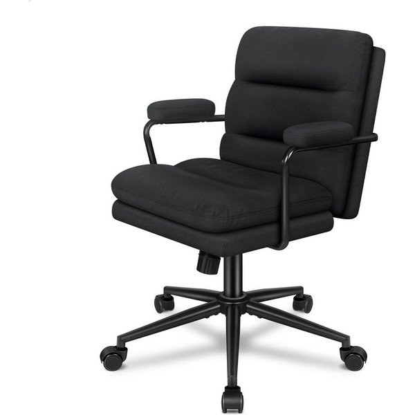 ALFORDSON Bürostuhl ergonomisch mit Lendenstütze, Chenille-Gewebe, Computerstuhl (1 St), Roll-Schwenk-Exekutiv-Armlehnenstuhl, Bequemer Schminkstuhl