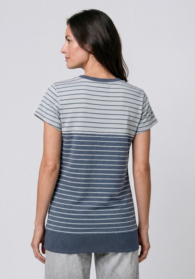 Alife & Kickin Rundhalsshirt CosmaAK B vielseitiges Basic-Shirt mit Streifen und breitem Saum – Bild 3 von 5