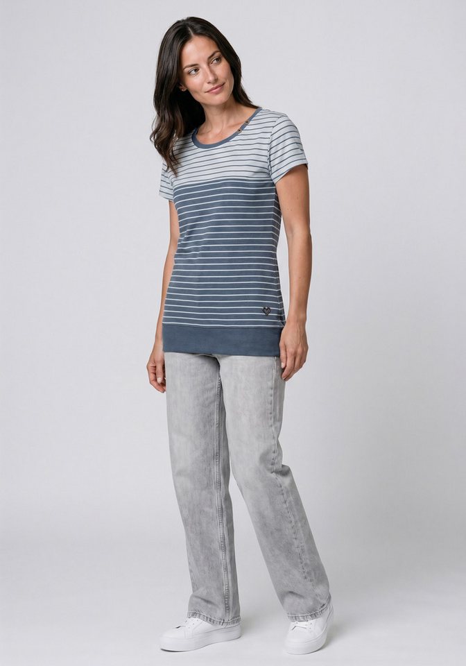 Alife & Kickin Rundhalsshirt CosmaAK B vielseitiges Basic-Shirt mit Streifen und breitem Saum – Bild 4 von 5