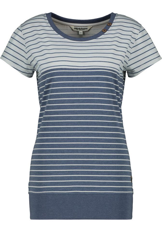 Alife & Kickin Rundhalsshirt CosmaAK B vielseitiges Basic-Shirt mit Streifen und breitem Saum – Bild 5 von 5