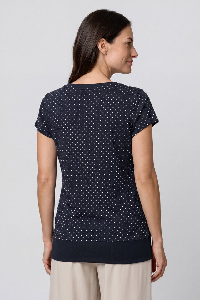 Alife & Kickin Rundhalsshirt Kurzarm mit Polka-Dot-Allover-Print, Scoop-Neck und Rippbund – Bild 3 von 5