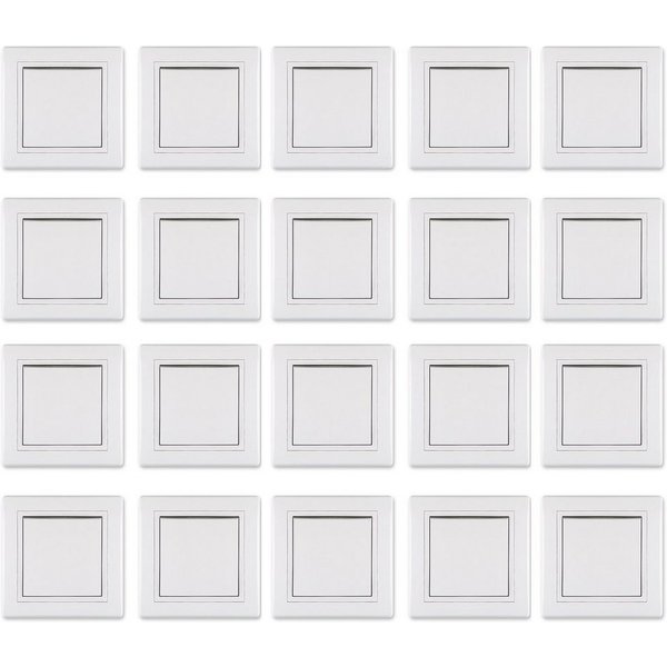 Aling Conel Lichtschalter Ein/Aus Schalter 10AX/250V inkl.Rahmen (komplett) Weiß (Packung, 20 x Ein/Aus Schalter)