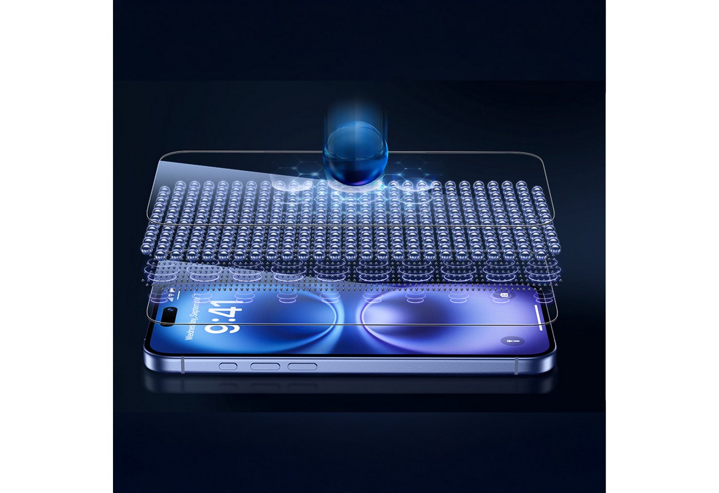 alkaya. Displayschutzglas iPhone 15/iPhone 16 Displayschutzglas Privacy, Panzerglas für iPhone 15, iPhone 16, 9H-Härteglas – Bild 4 von 5