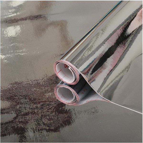 Alkor Möbelfolie selbstklebende Folie Silber glänzend Klebefolie Möbel Deko, Metallicfolie - 150 x 45cm I Zuschneidbar & rückstandslos entfernbar