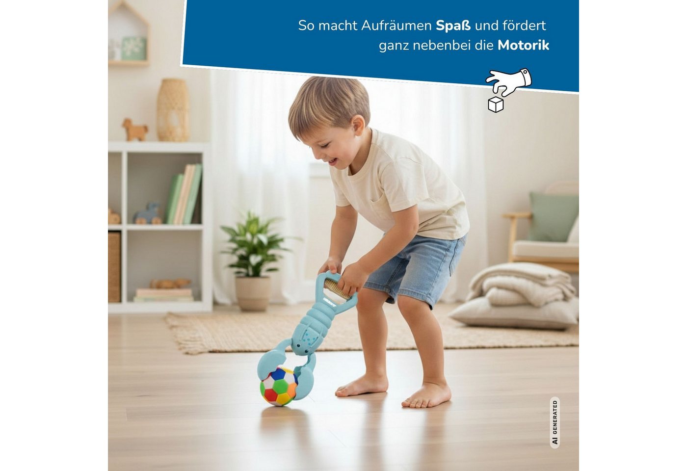 alldoro Sandform-Set Sandgreifer Hummer hellblau - Sandspielzeug für Kinder ab 3 Jahren, Tierisches Outdoor-Spielzeug für Sandkasten, Spielplatz & Strand – Bild 4 von 5