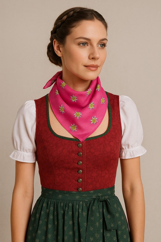 Allgäu Rebell Nickituch Edelweiß, (1-St), Halstuch Oktoberfest – Bild 2 von 2