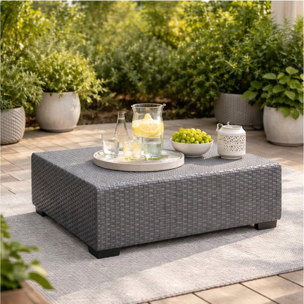 Allibert Gartentisch Salta Tisch/Hocker - wetterfest, Rattanoptik Final SALE