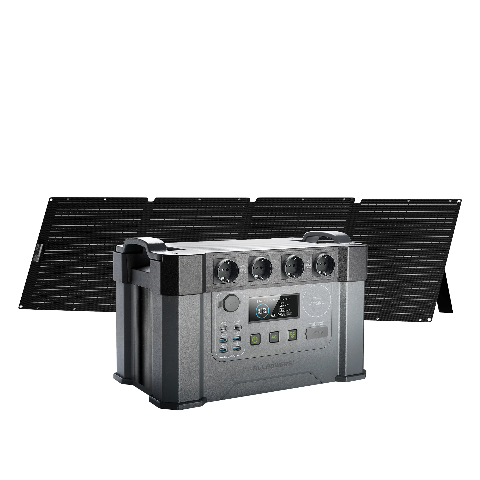 ALLPOWERS S2000 Pro Mit 200W Solarpanel | 2400W Solargenerator - S2000 Pro + 2 x SE200 Laminiertes Solarpanel