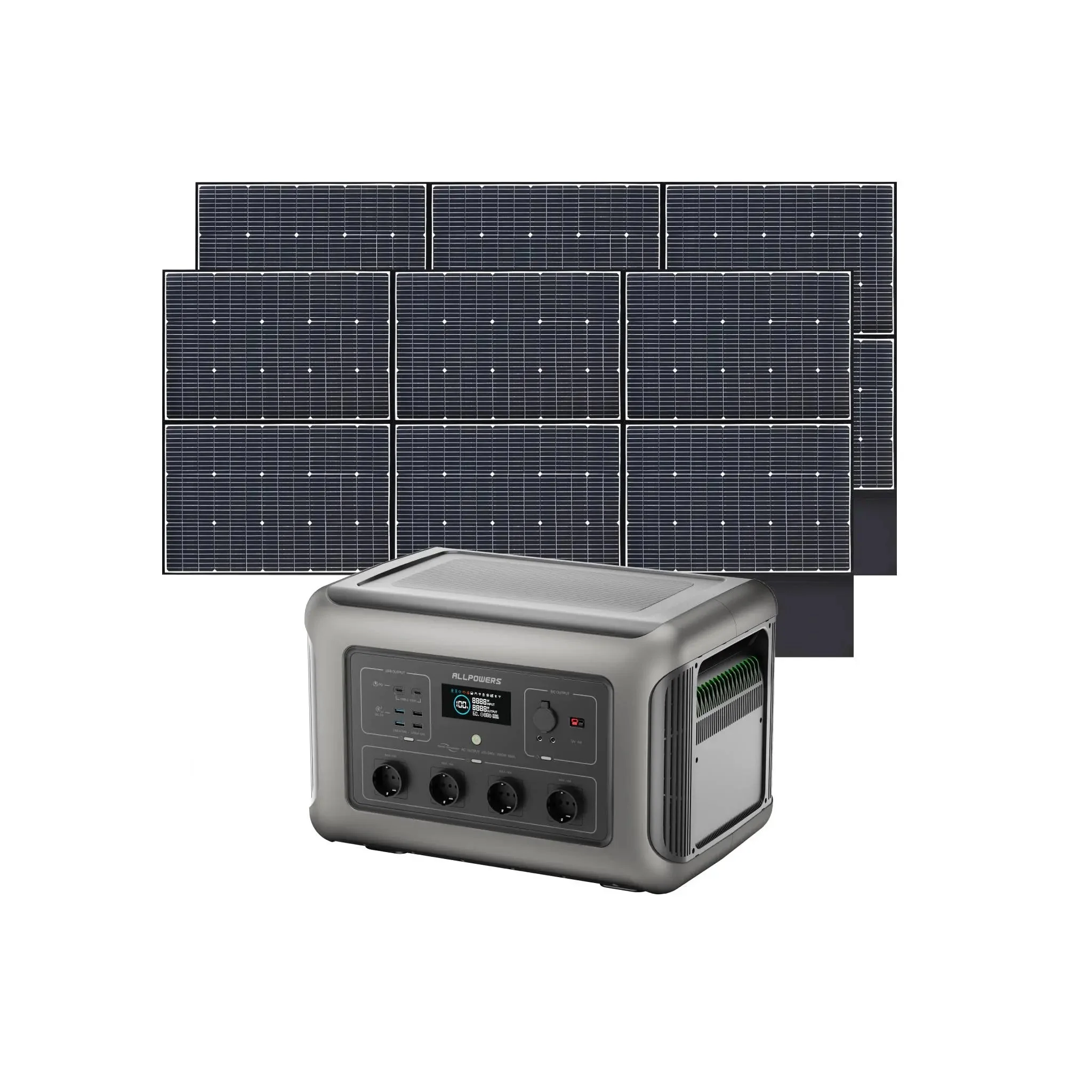 ALLPOWERS Solar Generator Kit 3500W (R3500 V2 + SP039 600W Solar Panel) - R3500+2PCS SP039 Solar Panel 600W