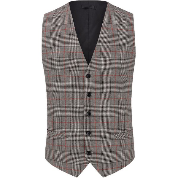 Allthemen Anzugweste mit Karomuster elegante Weste Karierte Hochzeitsweste