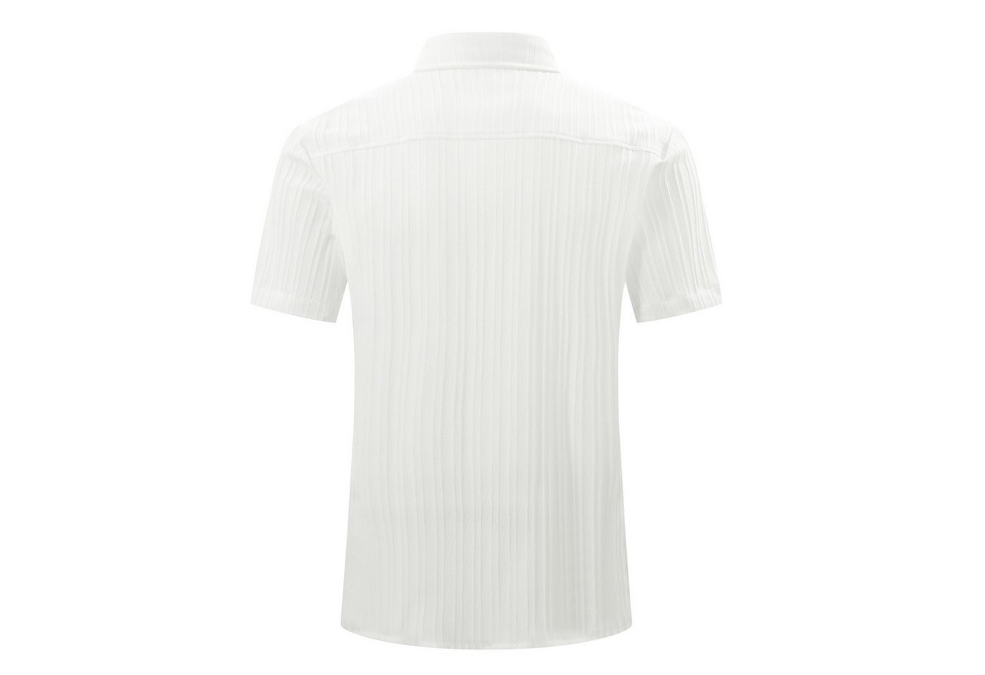 Allthemen Kurzarmhemd Herren Sommerhemd mit 3D Wellenstruktur Freizeithemd Relaxed Fit – Bild 2 von 5