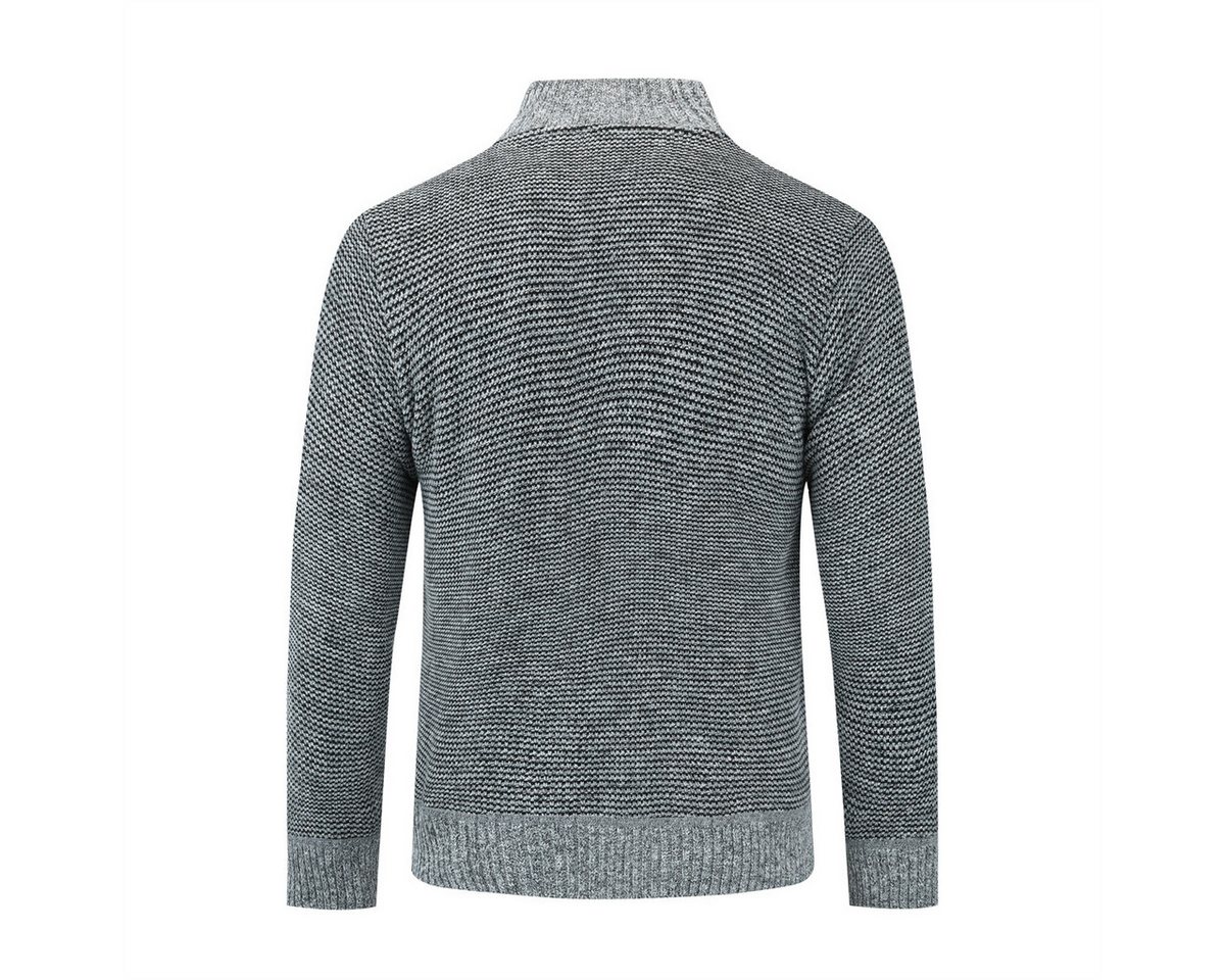 Allthemen Strickjacke Herren Patchwork-Design Cardigan mit Reißverschluss – Bild 3 von 5