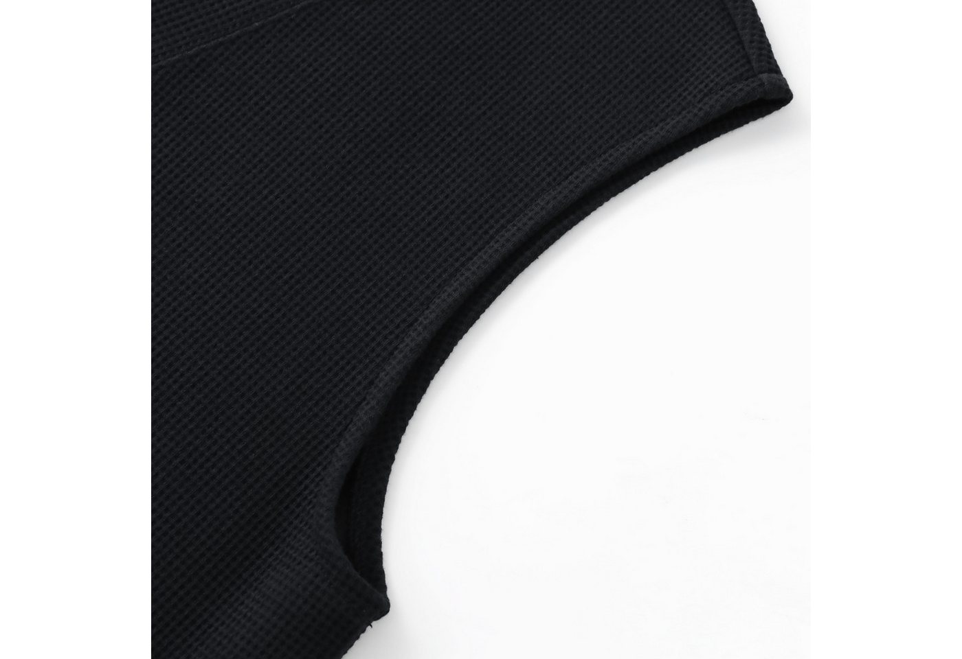 Allthemen Strickweste Herren ärmellose Strickweste mit V-Ausschnitt Waffelmuster, Taschen – Bild 4 von 5