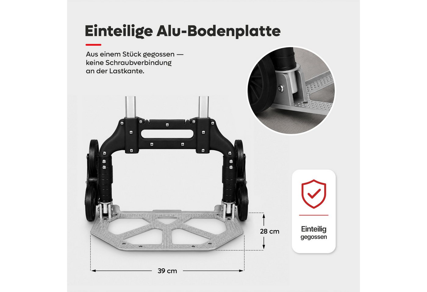 Allyson Treppensackkarre Sackkarre Treppensteiger, Transportwagen Sackkarre klappbar, (2x Elastische Spanngurte, 1 Paar Arbeitshandschuhe), Treppenkarre: 80kg T – Bild 3 von 5
