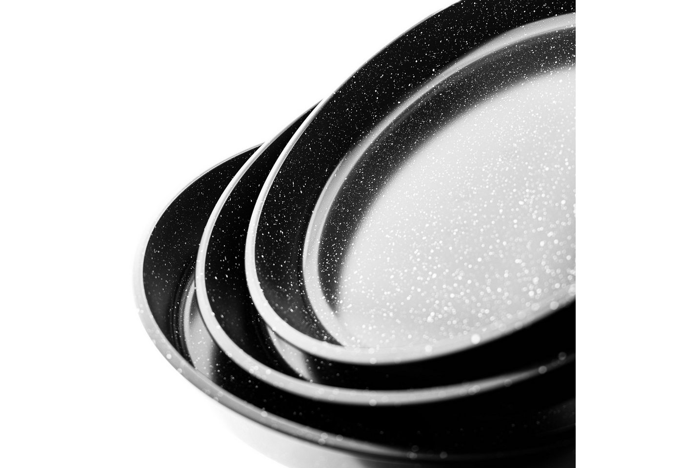 Almina Backblech 3er Set Backblech aus Granit Schwarz 32/36/40 cm Backofenblech, (3-St) – Bild 5 von 5