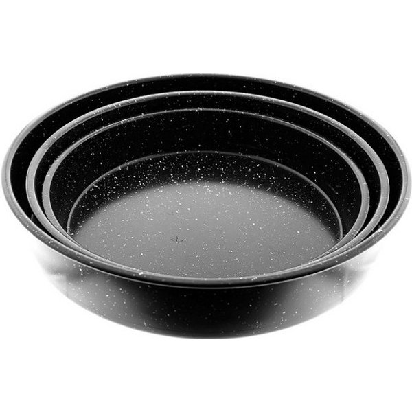 Almina Backblech 3er Set in Schwarz Backofenblech Tepsi aus Granit Ø28/Ø32/Ø36 cm, (3-St)