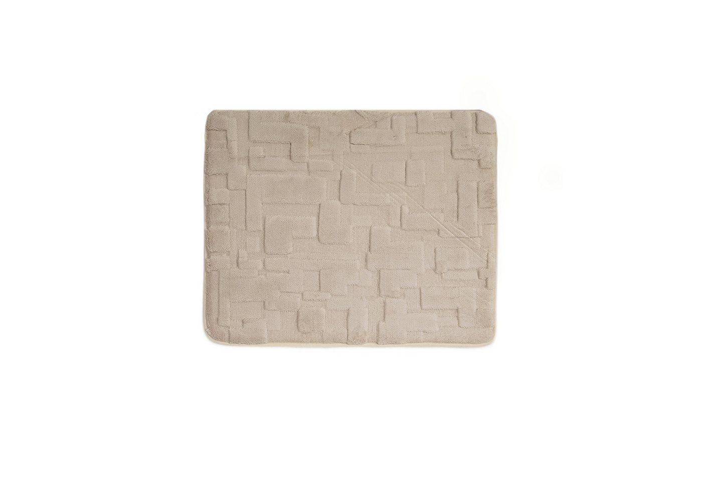 Almina Badematte Elegance Badematten-Set mit modernem Strukturmuster - 2-tlg WC-Set, rutschhemmend beschichtet, 100% Polyester, Rechteckig, Badteppich: 100 x 60 – Bild 2 von 5