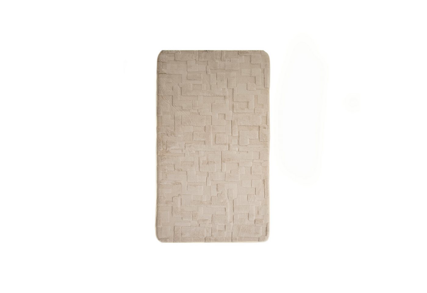 Almina Badematte Elegance Badematten-Set mit modernem Strukturmuster - 2-tlg WC-Set, rutschhemmend beschichtet, 100% Polyester, Rechteckig, Badteppich: 100 x 60 – Bild 3 von 5