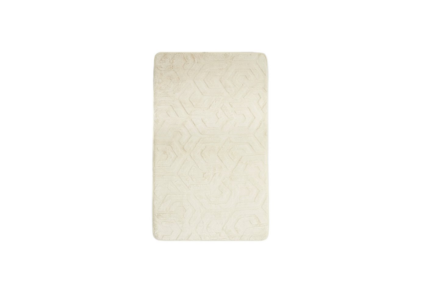 Almina Badematte Elegance WC-Set - 2-teiliges Badematten-Set mit geometrischer Struktur, rutschhemmend beschichtet, 100% Polyester, Rechteckig, Badteppich: 100  – Bild 3 von 5