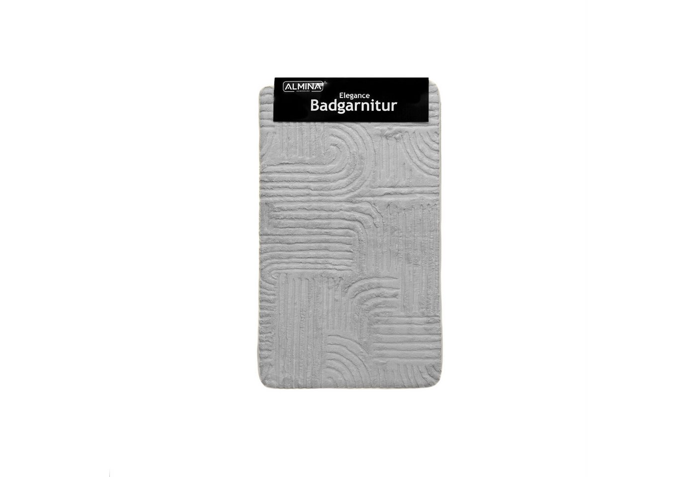 Almina Badematte WC-Set Elegance - 2-teiliges Badematten-Set, rutschfest & pflegeleicht, rutschhemmend beschichtet, 100% Polyester, Rechteckig, Teppich: 100 x 6 – Bild 5 von 5