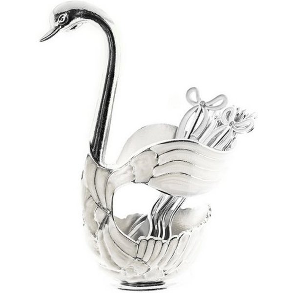 Almina Besteckhalter in Schwanenform, (7-tlg), mit 6 Teelöffel, Elegante Dekohalterung