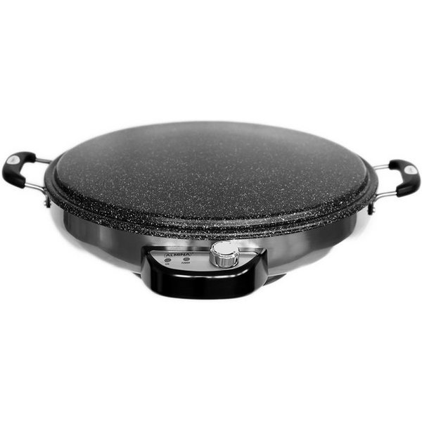 Almina Crêpesmaker Elektrischer Fladenbäcker ø50 cm - Antihaftbeschichtung, 2300W, 2300 W, Ø 50 cm, Granit-Antihaftbeschichtung, Temperaturregelung