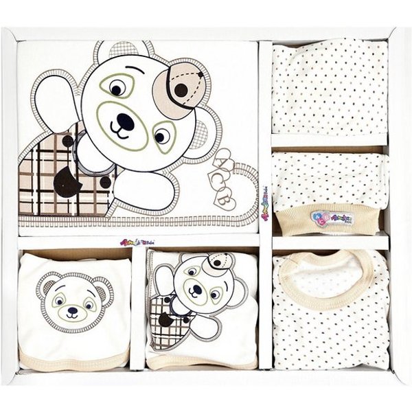 Almina Erstausstattungspaket Teddy Baby (Packung, 10-tlg) 10-teilig aus 100% Baumwolle, Neugeborenen Set, Ideal als Geschenk