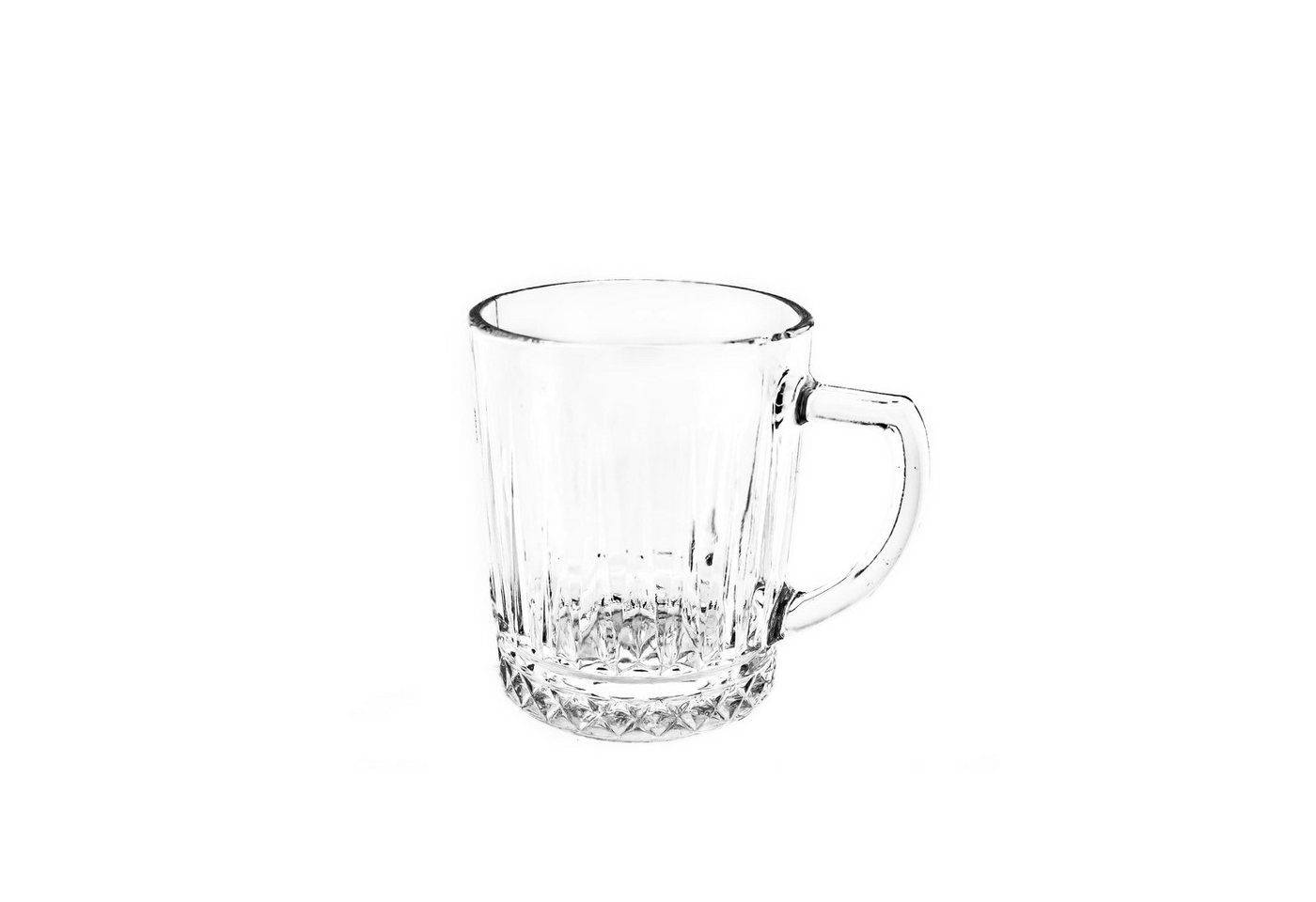 Almina Gläser-Set 6er Gläser-Set mit Henkel, Tee- Kaffeegläser mit Riffle-Design 240 ml, 6-tlg. – Bild 2 von 5