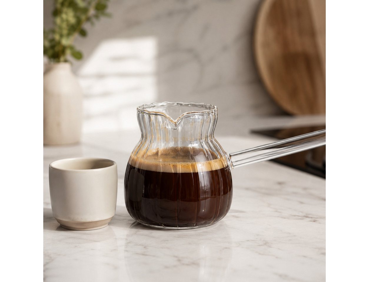 Almina Kaffeekanne Luana El Chico, 0,4 l, (1-St), aus Glas, 400 ml, Cezve für türkischen Kaffee – Bild 4 von 5